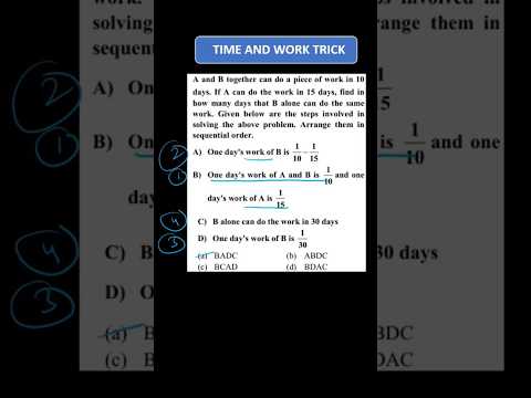 Shortcut tricks #84 Time & Work #rrbalp #rrbalp2024 #mathstricks #viral #easymaths #aptitude