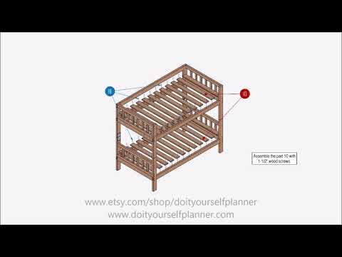 Diy wooden bunk bed plan, easy and cheap bunk bed for kids