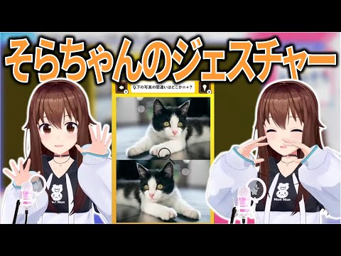 間違い探しする そらちゃんのジェスチャーが可愛い【ときのそら/ホロライブ切り抜き】