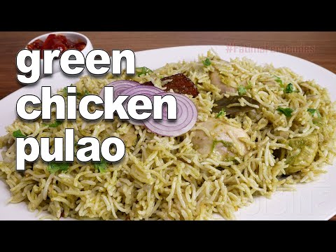 Green Chicken Pulao Recipe | Hara Chicken Pulao | Pressure Cooker Chicken Pulao Recipe