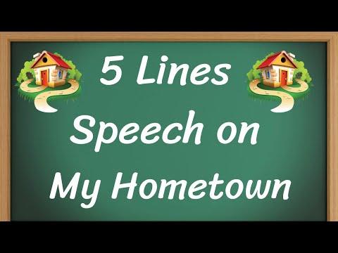 My Hometown Short 5 Lines Speech in English || 5 Lines Speech on My Hometown