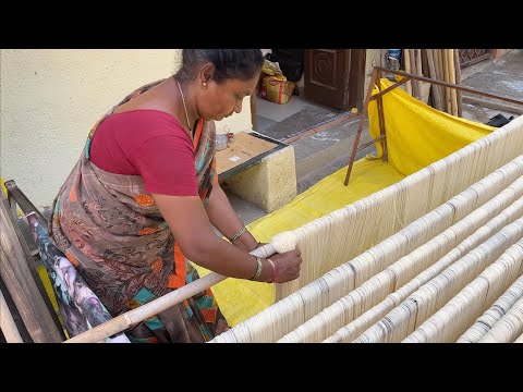 Noodles Dried Over Bamboo Sticks | Sevai Making | Street Food