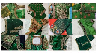 Trendy Green Color maggam work Blouse Design/Aari work Blouse Hand Design /Blouse work Design Latest