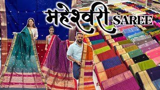 MAHESHWARI SAREE |Handloom Saree in Mumbai |Mumbai's Best Saree Market |Shopping Vlog #sareedraping