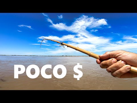 PESCA con POCO DINERO, Cómo pescar con lineas de mano y cañas te bambu. PESCA URBANA