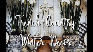 French Country Farmhouse Winter Decor 2025 #decoratewithme #farmhousedecor #winterdecor #hutch