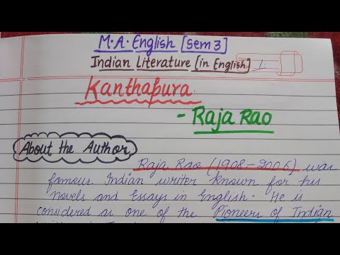 Kanthapura | Raja Rao | M.A. English Semester 3 Indian Literature (in English) Panjab University