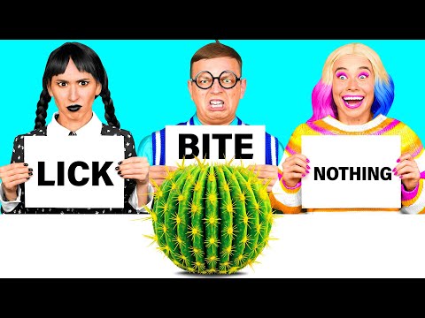 Bite, Lick or Nothing Challenge | Fantastic Food Hacks by BaRaDa Challenge