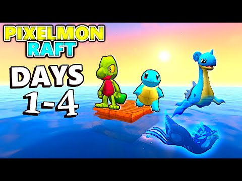 Minecraft Pixelmon Raft - Our Adventure Begins! (Days 1-4)