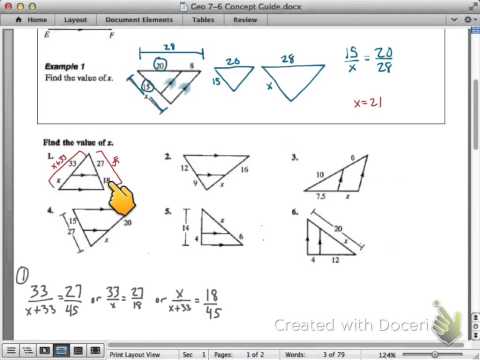 geometry 7-6 concept guide:proportional lengths