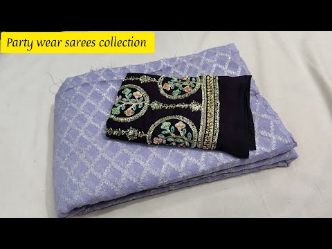 New fancy sarees with blouse work designs | 18/12/2024 | party wear sarees collection