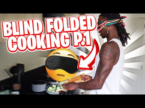 Cooking While Blind Folded CHALLENGE Pt.1!