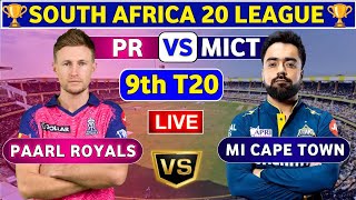 Paarl Royals vs MI Cape Town, 9th T20 | PR vs MICT 9th Match SA20 League 2025