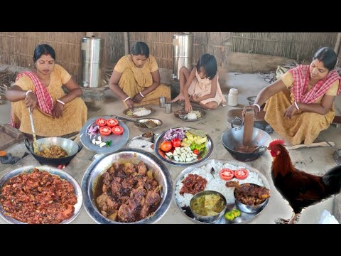 Desi Chicken curry Cooking | Tomato Chutney | Village Bengali cooking | Assam village cooking