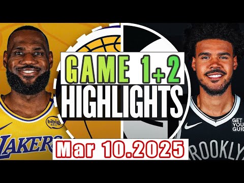 Los Angeles Lakers VS Brooklyn Nets Game 1st+2nd Highlights Mar 10,2025 NBA Season 2024-25