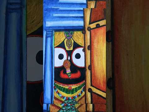 💕Colorful Depiction of✨Lord Jagannath in art🫠. A Glimpse from the Temple Door"🙏🙏.@gkd