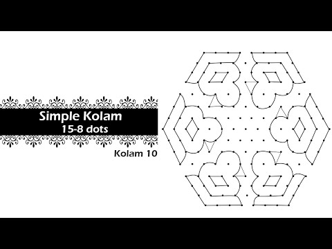 Simple Kolam l l 15- 8 dots Kolam l l Kolam 10