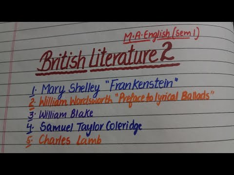 British Literature 2 | M.A.English Semester 1 | Panjab University Chandigarh