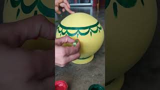 Easy pot painting|how to decorate kalash for navratri|diwali Pot Decoration |kalash/Matki painting |