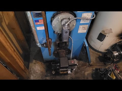 OIL BURNER MANTENACE - HOW TO CLEAN AN OIL BURNER  VENT -  OIL FURNACE COMBUSTION CHAMBER