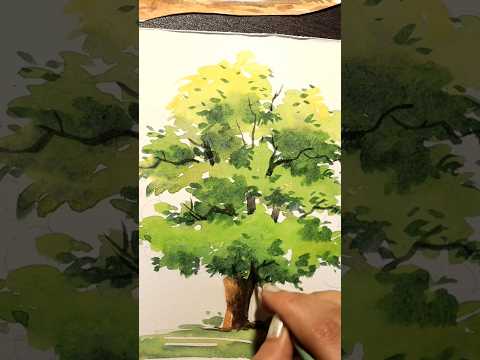 #shorts #art #easywatercolordrawing #treedrawingeasy #watercolourtree #watercolor #drawingforkids