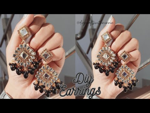 Diy Earrings 🖤 | Handmade Jewellery Making | how to make earrings | Diy Crafts with Minnie