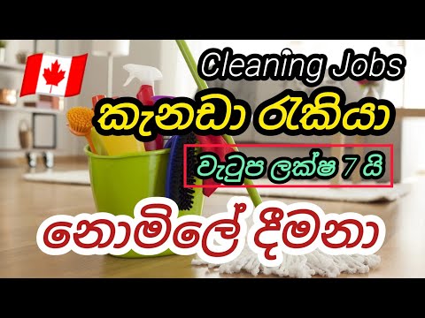 කැනඩා පිරිසිදු කිරීමේ රැකියා. වැටුප ලක්ෂ 7 ක්. නොමිලේ දීමනා cleaning foreign job vacancies in canada