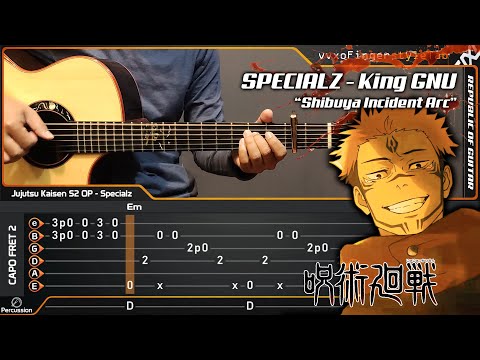 Jujutsu Kaisen Season 2 OP - SPECIALZ by King Gnu - Acoustic (Fingerstyle Guitar Cover) TAB Tutorial