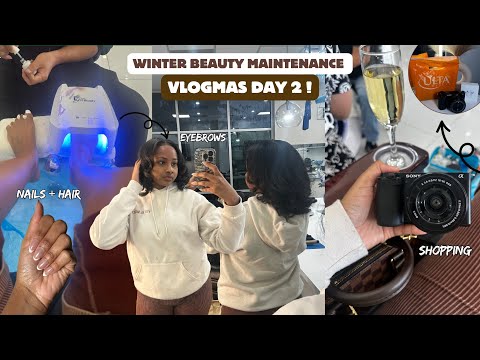 VLOGMAS Day 2 ❄️ Winter Maintenance Vlog ❄️ hair, nails, eyebrows, ULTA Beauty + more