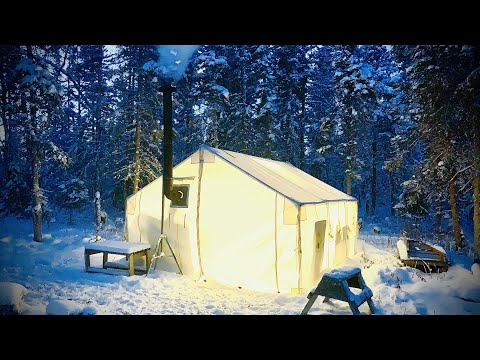 -20c WINTER CAMPING SOLO in GLOWING HOT TENT