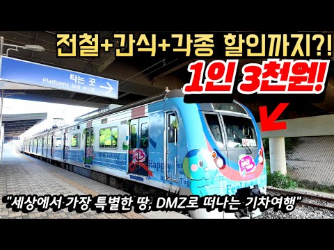 국내 유일하게 대중교통 타고 북한을 보러갈 수 있는 지하철이 있다고?! 1인 3천원 DMZ 평화열차 타고 떠나는 기차여행ㅣ전철+간식+관광지 할인까지 해주는 DMZ 평화열차 탑승기