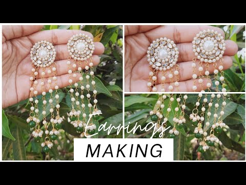 Earrings making Full Tutorial | Jewellery Making |  Diy Crafts With Minnie