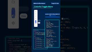 Colorful Toggle Menu  #cssanimation #viralshorts #trendingvideo  #worldofdevelopers #WebAnimations