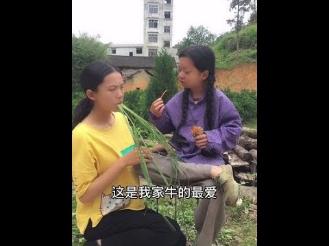 三姐居然把草当辣条吃?惊呆我了#三姐#乡村生活 #农村搞笑段子