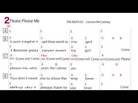 「Please Please Me」The Beatles(cover) 楽器ボーカル練習用コード譜動画