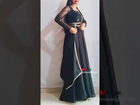 Saree style dress cutting stitching | #shorts