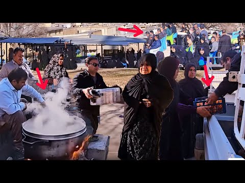 Taking food to the grieving family by the grandmother and her family