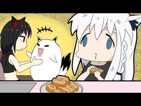 【手描き】ギャンブル狂フブちゃんに黒ちゃん困惑！【黒上フブキ/白上フブキ/RUST/ホロライブ/切り抜き】【切り抜き漫画】