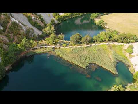 Krupa river, probably most stunning river in Croatia (AERIAL NO COPYRIGHT 25 FPS FOOTAGE)