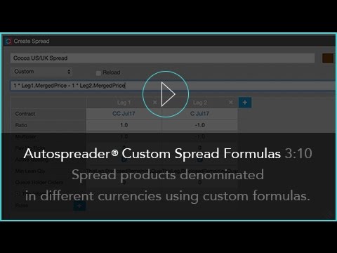 Autospreader® Custom Spread Formulas on the TT® Futures Trading Platform