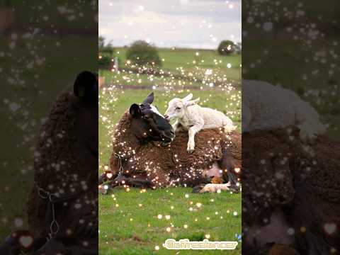 绵羊妈妈和绵羊宝宝的温馨时刻|绵羊宝宝亲吻它妈妈 #shortvideo #funny #animals #sheep #sheepfarming