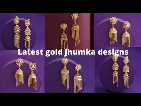 latest gold jhumka designs with weight and price!! latest earrings designs 2021!!