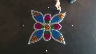 kaanum Pongal special 5*1simple flowerkolam/#simplerangoli/thaipoosam starkolam/gokulramya kolangal