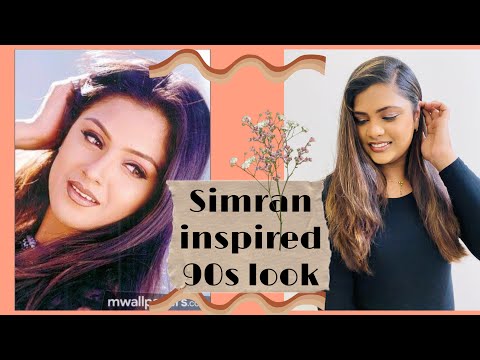 Simran inspires look in Tamil, Simran 90s makeup look/ 90s makeup look in tamil