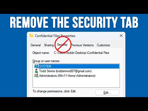 How to Hide the Security Tab for File and Folder Properties in Windows