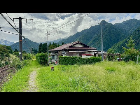 4K Japan Walk - Walking Tour Japanese Mountain Beautiful Village Nojiri, Nagano