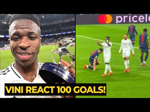 Vinicius Jr reaction after reaching 100 GOALS for Real Madrid against RB Salzburg | Real Madrid News