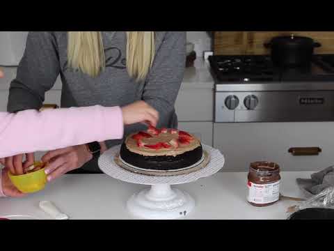 Chocolate Strawberry Nutella Cake