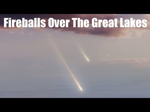 Three fireballs light up the skies over the Great Lakes, region of the USA and Canada