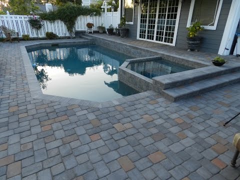 Concrete Pavers Installed Over Pool Deck & Entry Way